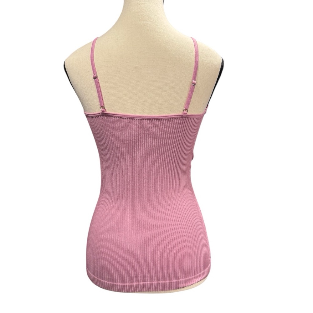 Pink Strappy Ribbed Tank Top - Size: Medium/Large - Picture 2 of 2